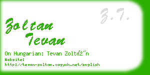 zoltan tevan business card